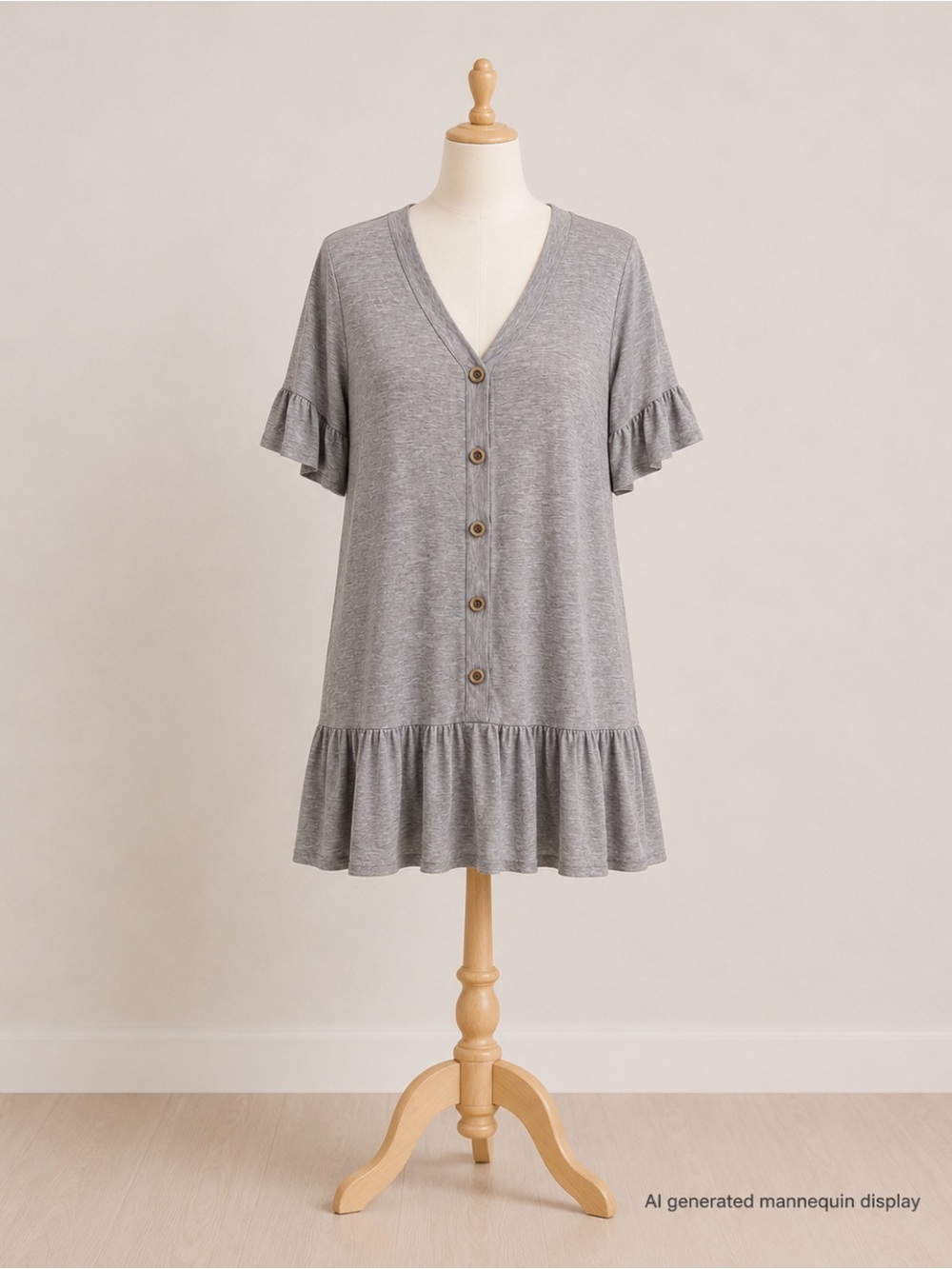 Fantastic Fawn Heather Gray Button-Down Dress